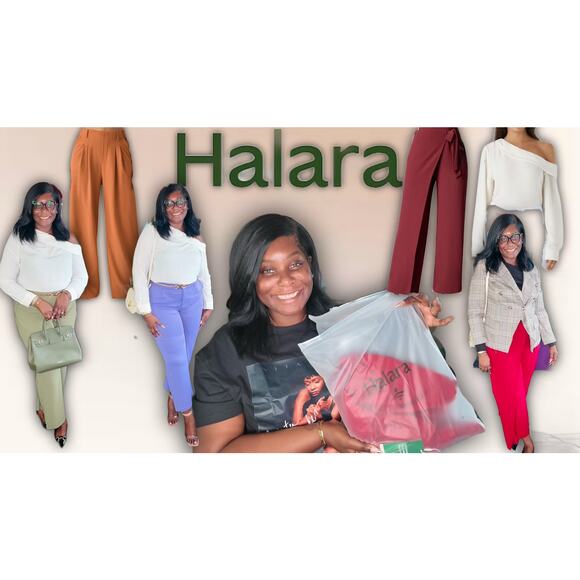 High Waisted Tie Side Invisible Zipper Wide Leg Work Pants - Picture 4 of 4